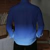 Men Collared Shirt Black White Gradient Solid Tone Long Sleeve Button Down Top
