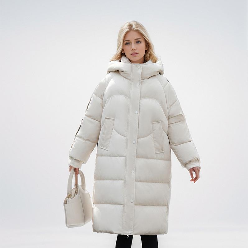 Popular Medium and Long  Clothes Women's New Fashionable High-end Cotton-padded Clothes Hooded Thickened Warm Jacket