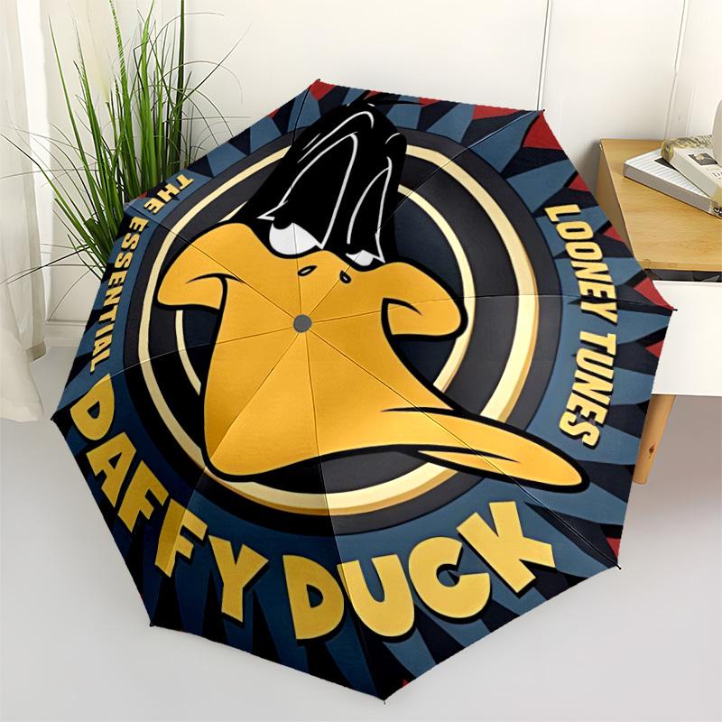 

1pc Looney Tunes, Daffy Duck Automatic Folding Umbrella - Sturdy 8-Rib Polyester Canopy,Sun-Defying Travel Companion yy251023148
