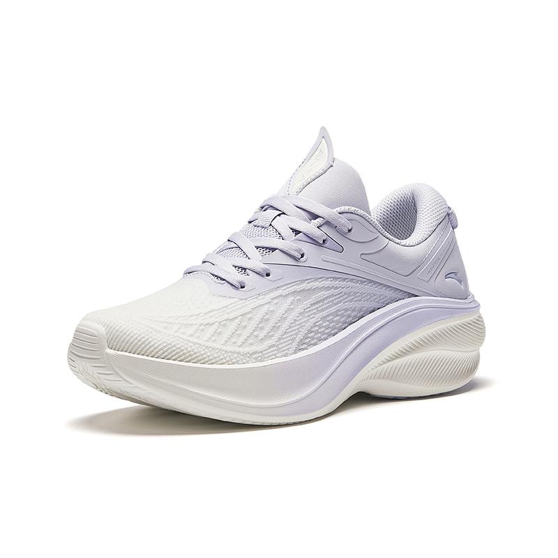 Anta Running Series Leaf 5 Shock Absorbing Durable Lightweight Low Top Running Shoes Women Sneaker White Light-Purple 922425555-5