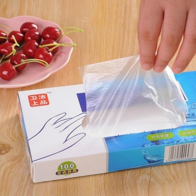 100 STK/200 STK/Set Transparente Einweghandschuhe Kochen Umweltfreundlich für Lebensmittelreinigung Küchenzubehör
