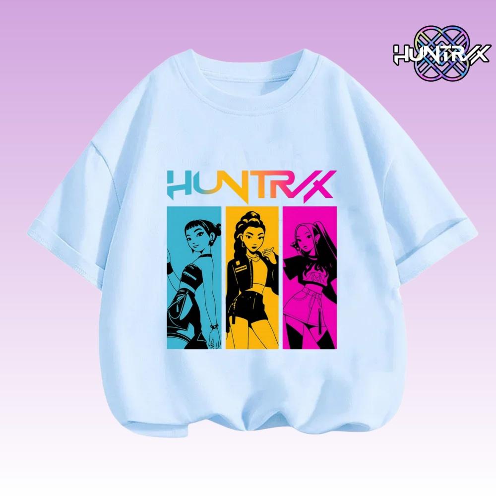 2026 Moda Camiseta Infantil Kpop Caçadores de Demônios Camiseta para Meninos Meninas Camiseta Verão Gola Redonda Manga Curta