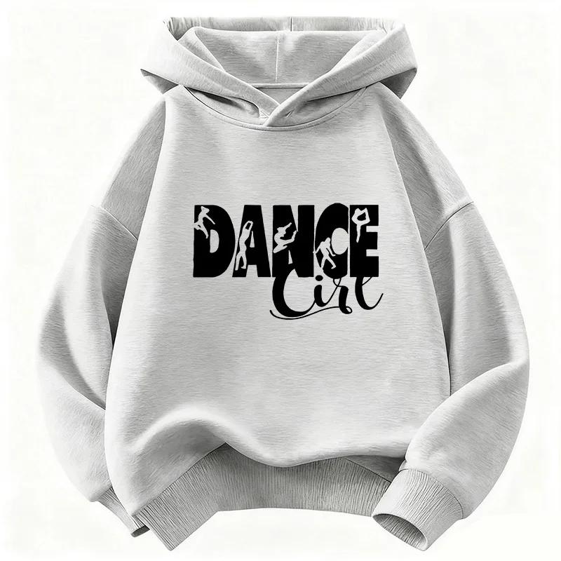 Dance Girl Letter Printed Hoodie Kids Children's Sweatshirt Hoody 90s Girls Autumn Winter Casual Hoodies