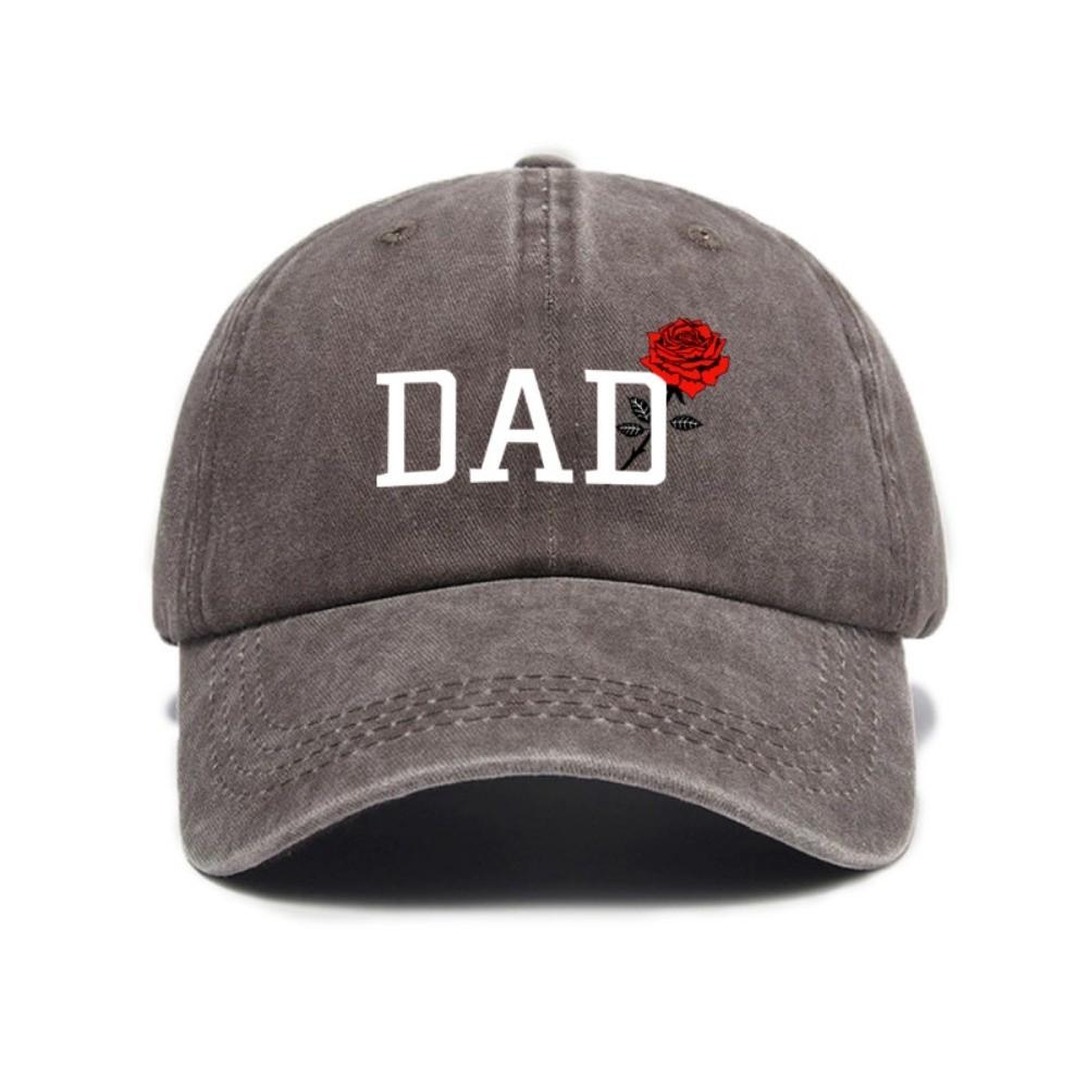 2pcs/set Classic Mom Dad Rose Printed Cap Washed Cotton Couple Cap Baseball Hats For Man Women