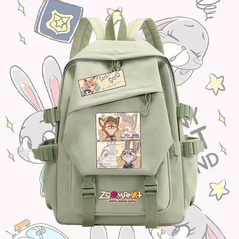 Crazy Animal City Animation Peripheral Judy Nick Fox Elementary School Bag Men'S And Women'S Casual Large Capacity Backpack