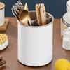 Stainless Steel Rotating Chopstick Tube Detachable Large Capacity Tableware Storage Bucket 3 Divided Space Saving Cutlery Holder