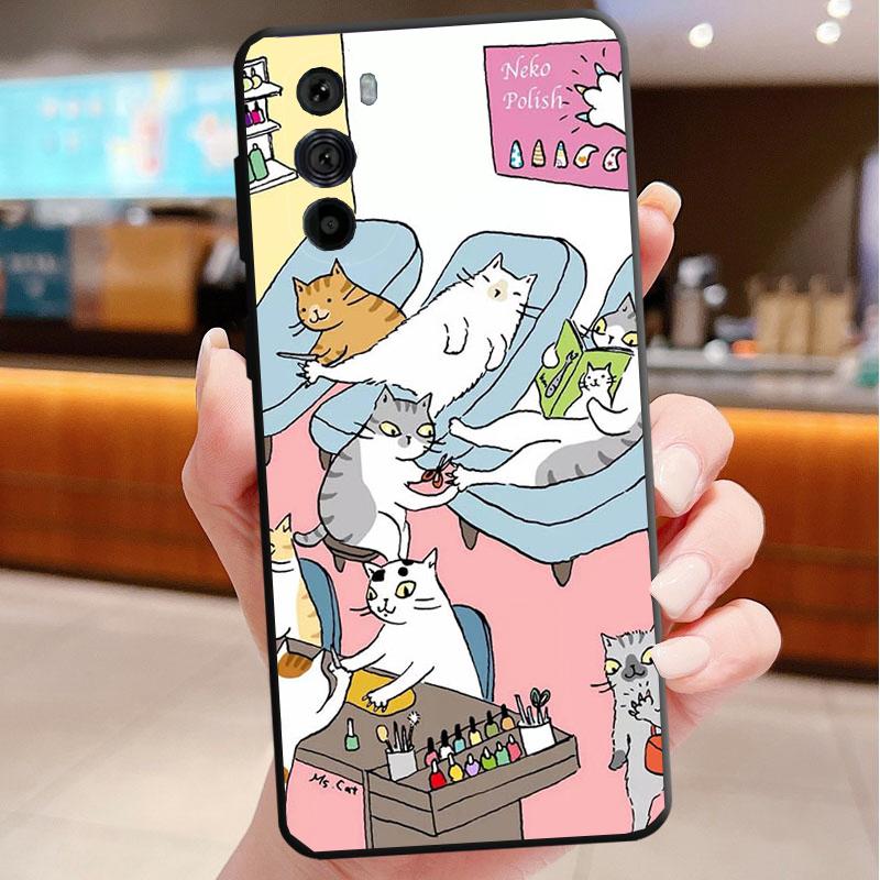 Phone Case For Motorola Edge 50 40 Pro 60 50 40 30 Ultra Neo Fusion Moto G Play G Stylus G Power G Fun Cat