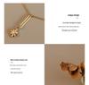 European Eight-Pointed Star Zircon Pendant Necklace, 18K Gold-Plated Titanium Steel with Tassel Lock Design for Women