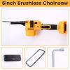 A20F-6Inch Brushless Chainsaw For 18/20V Battery Cordless Electric Chain Saw Woodworking Cutter Pruning Power Tools