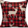Merry Christmas Decor Cushion Cover 45x45 cm Pillow CaseCartoon Reindeer Santa Claus Printed Throw Pillowcase Linen Pillow Cover