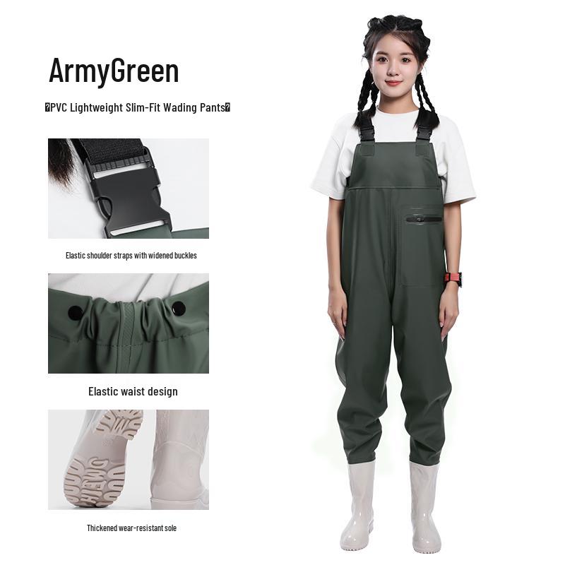 Women's Waterproof Wading Pants and Shoes - One-Piece Gold Suit, Small