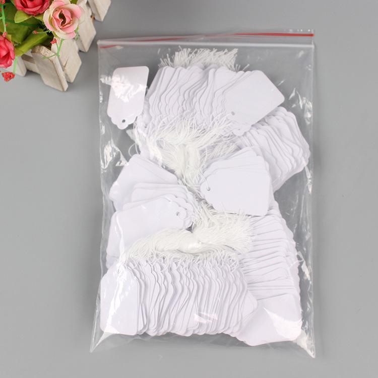 500-Pack Jewelry Paper Cards: Blank Cotton Thread Hang Tags for Handwriting and Pricing