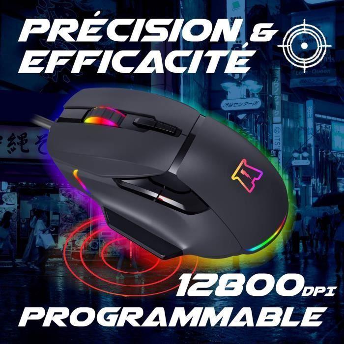 Souris gaming - akuma - otaku m05 - 12800 dpi - rétroéclairage led rgb - 7 boutons programmables