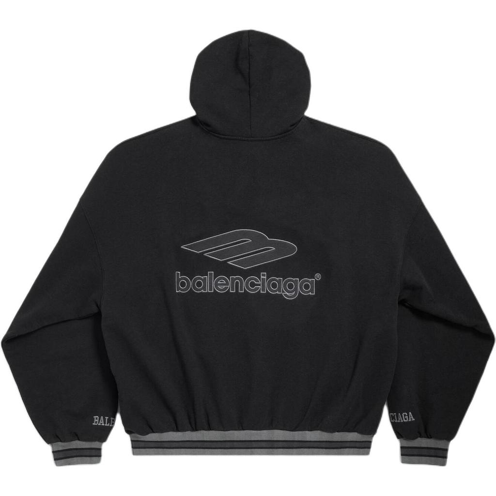 Balenciaga 3B Football Cotton Polo Hoodie 827939TTVQ81066