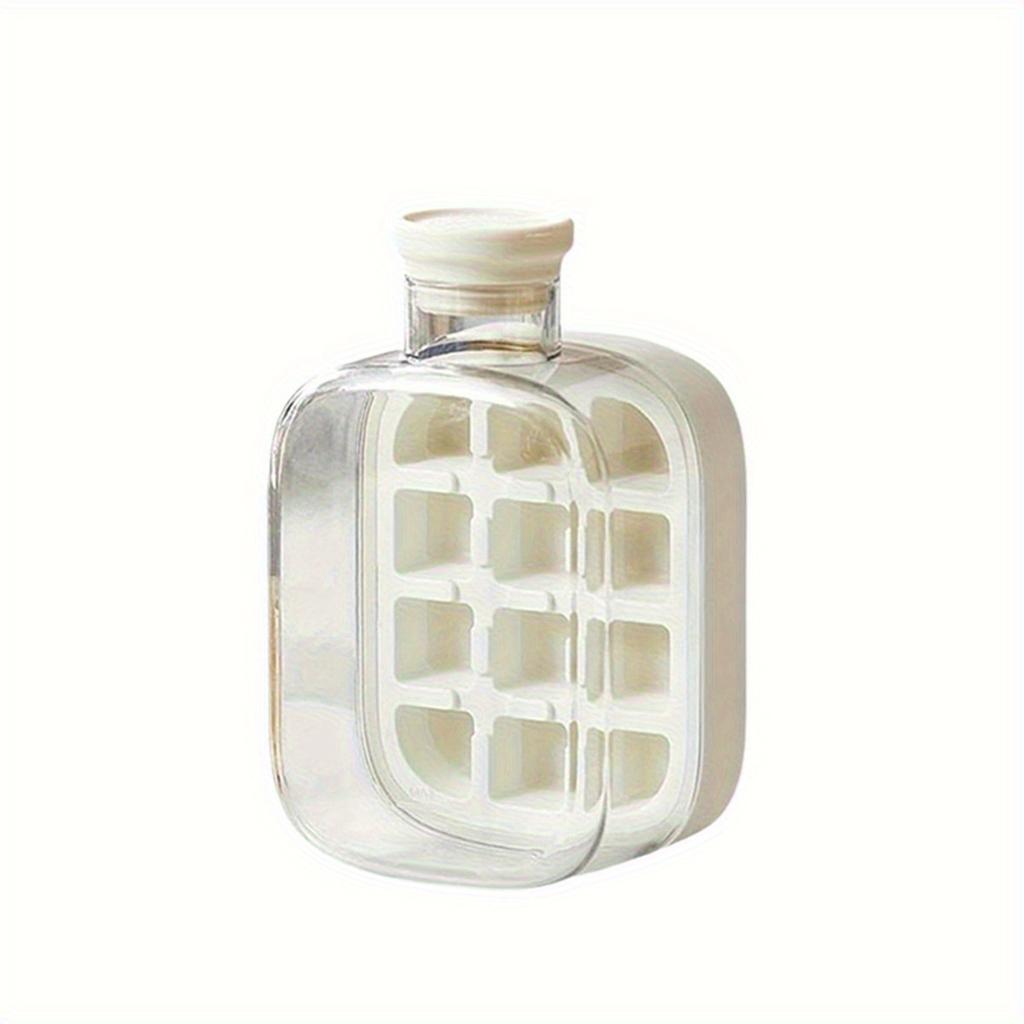 2 In 1 Ice Cube Maker Water Bottle , Touch Free Silicone Ice Trays, 12/18 Grids, Leak Proof, Easy Release for Home/Office/Trave