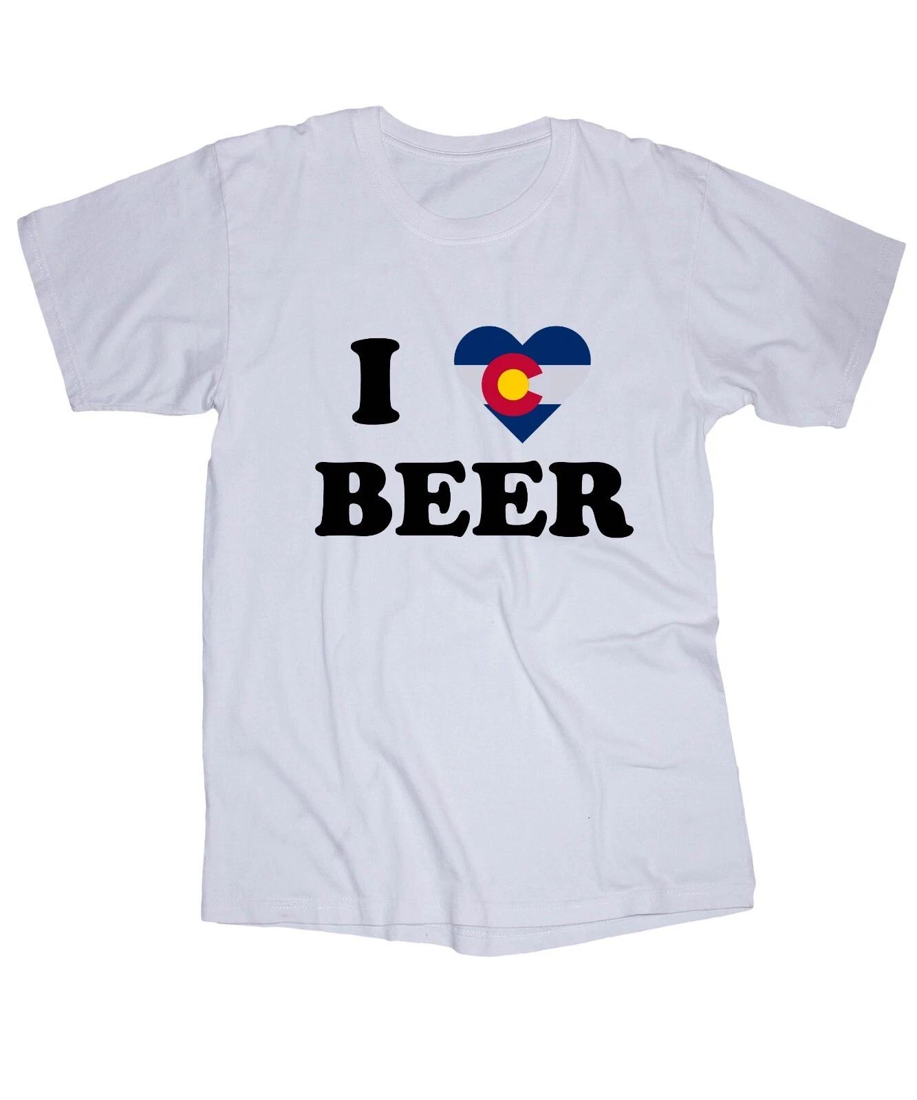 

I love Colorado beer drinking graphic Mountains Brewery white T-shirt 2XL
