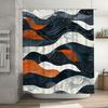 Modern Waves Shower Curtain Waterproof Polyester Bathroom Decor Black Grey White Orange Design for Home Decoration