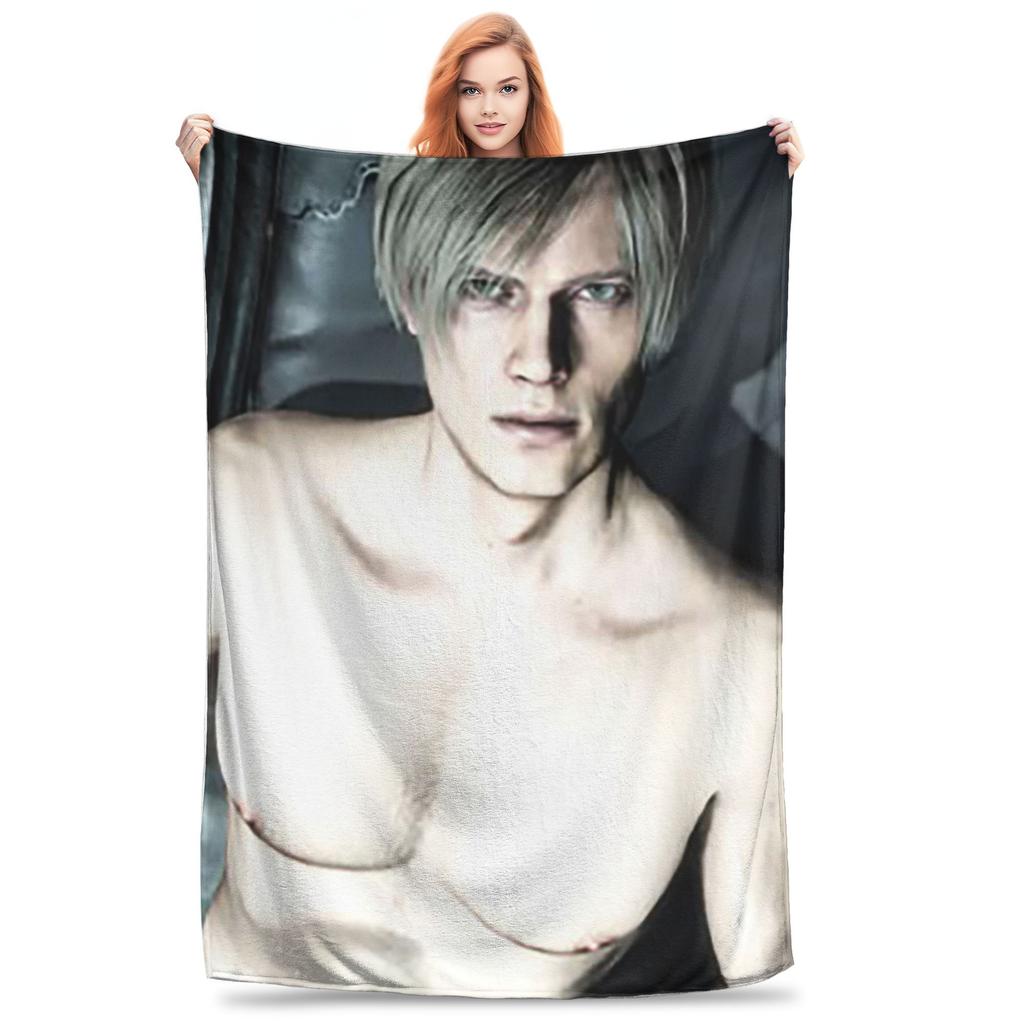 L-Leon Kennedy Game Blanket Portable Fleece Sofa Throw Blanket for Couch Bedding Travel Throws Bedspread Quilt