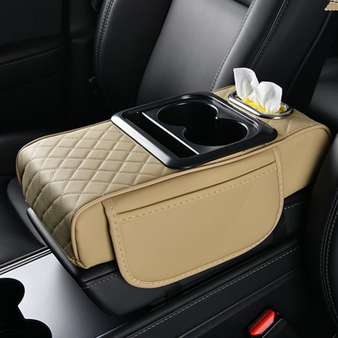 

Подлокотник центральной консоли автомобиля, утолщенная подкладка для подлокотника, боковая удлинительная подушка с подстаканником, органайзер для салфеток, сумка, универсальный чехол для подлокотника wine red