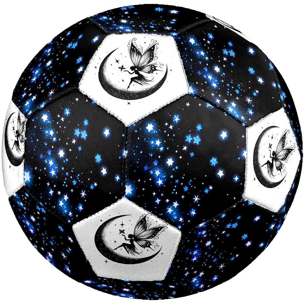 1PC Blue Starry Sky Moonlit Fairy Flight Soccer Ball Size 5 Football Machine Sewn Indoor/Outdoor Universal Football Gift W9