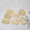 5Pcs BPA Free Vintage Rectangular Cake Plates Lightweight Plastic Cupcake Dessert Serving Trays for Tea Party Event
