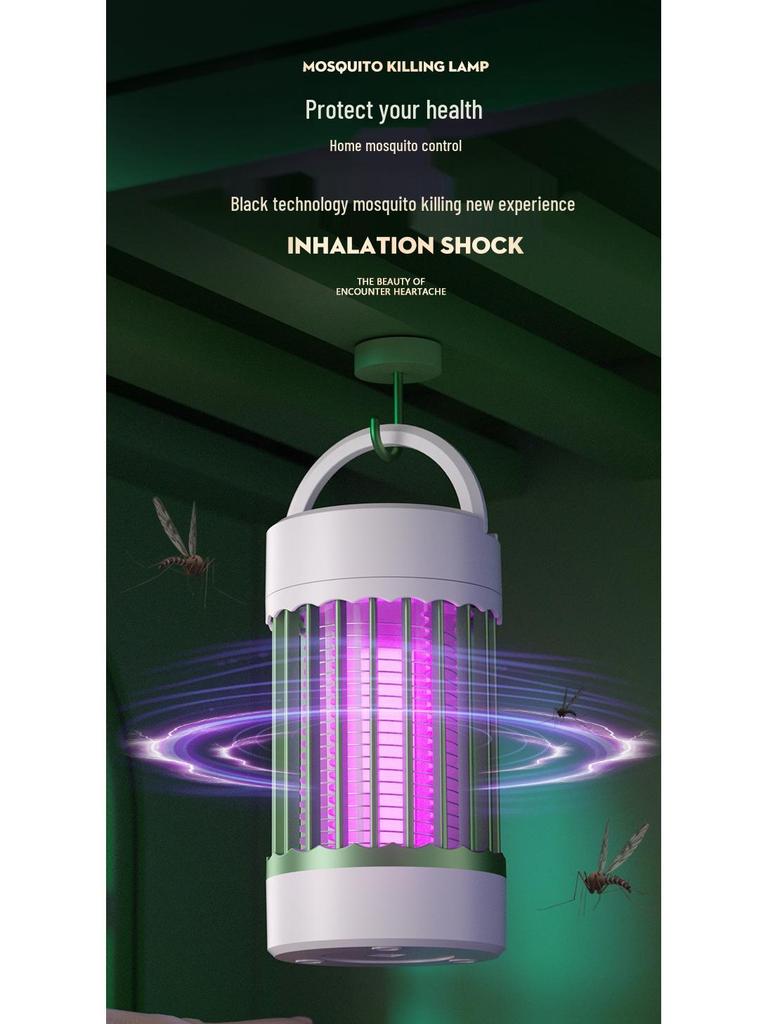 USB Mosquito Killer Lamp: Indoor/Outdoor Electric Shock with Purple Light Photocatalyst Mosquito Repellent and Night Light.