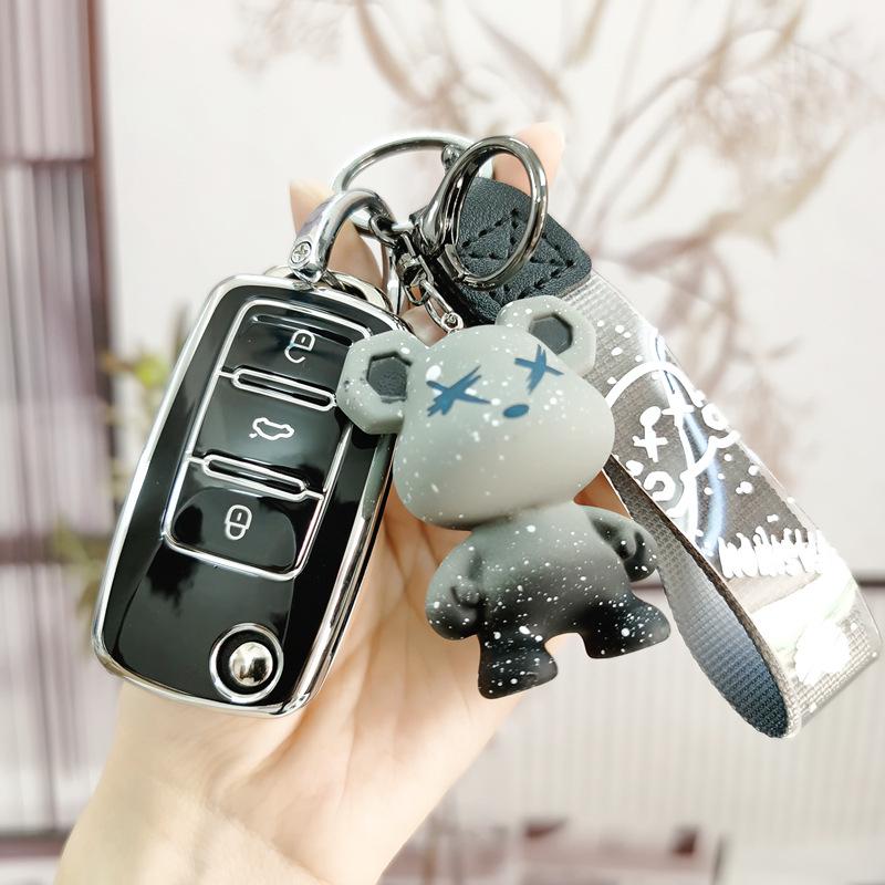 Compatible Key Case for Volkswagen Sagitar, Tiguan L, Lamando, Bora, Polo, Tayron, Langyi, Golf 7 - Protective Shell Buckle