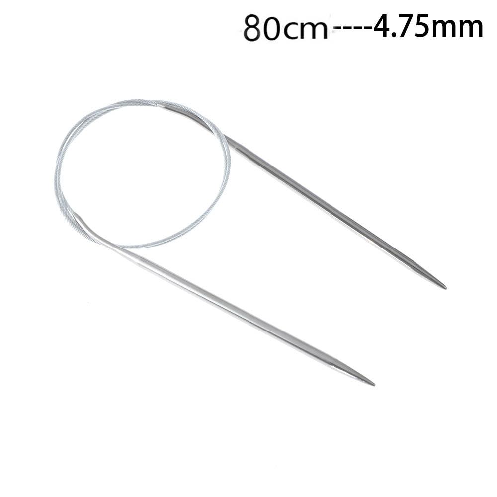 80/100cm Stainless Steel Circular Needle Round Weaving Knitting Needles Handmade Crochet Hook DIY Crafts Household Sewing Pins