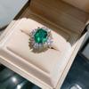 Jewelry Ring Female Simulation Emerald Ring Diamond Women'S Ring Main Stone 10 * 12
