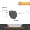 Stylish Rimless Photochromic Anti-Blue Light Glasses for Seniors