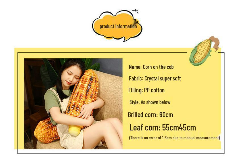 Quirky Grilled Corn Plush Doll - Creative Gift Pillow Toy for Girls