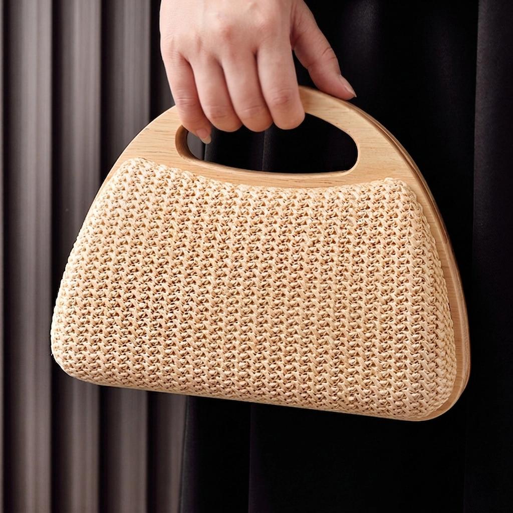 Summer Straw Bags for Women Luxury Woven Purse Fashion Crossbody Shoulder Handbag Beach Clutch Designer Brand Wedding Wallet
