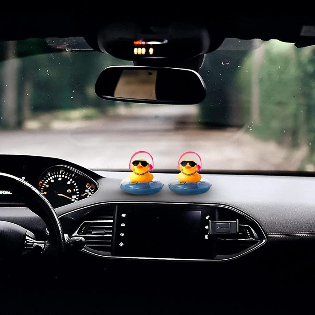 Mendoule Duck Bike Captain, Car Rubber Duck, Car Dashboard Decoration