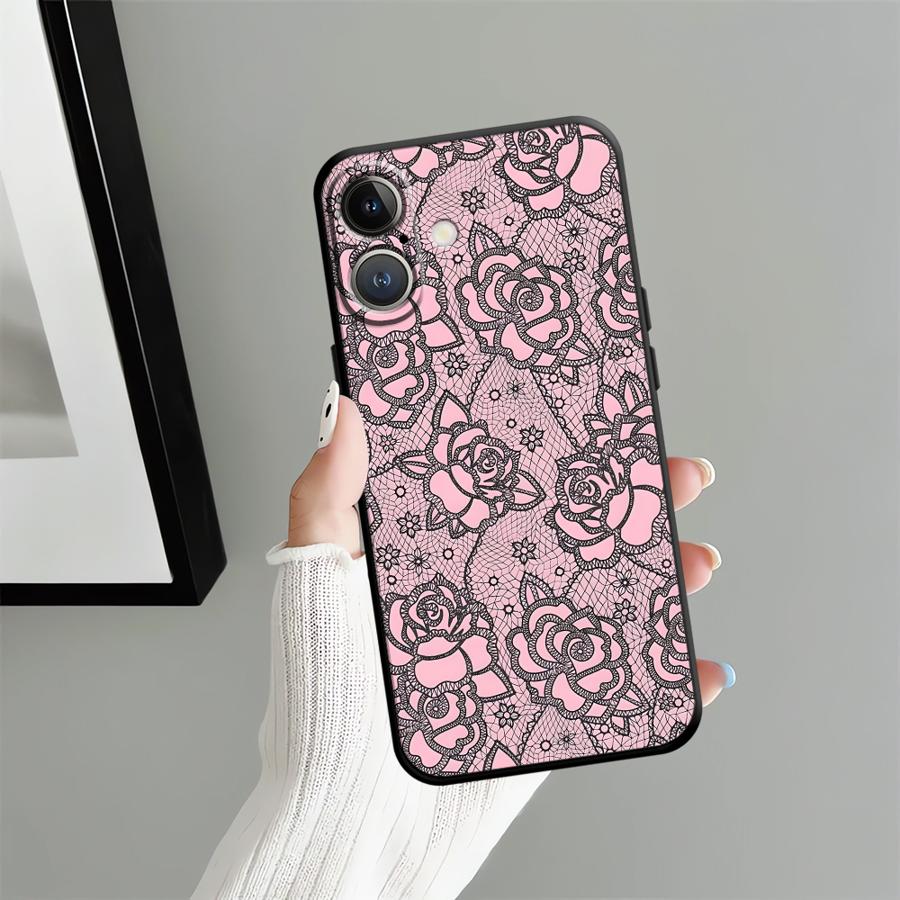 

Funda Phone Cover Case for Apple iPhone 17 Pro Max 14 Air 12 16 11 13 XR XS MAX 15 Pro 7 8 Creative Lace Pattern iPhone XR