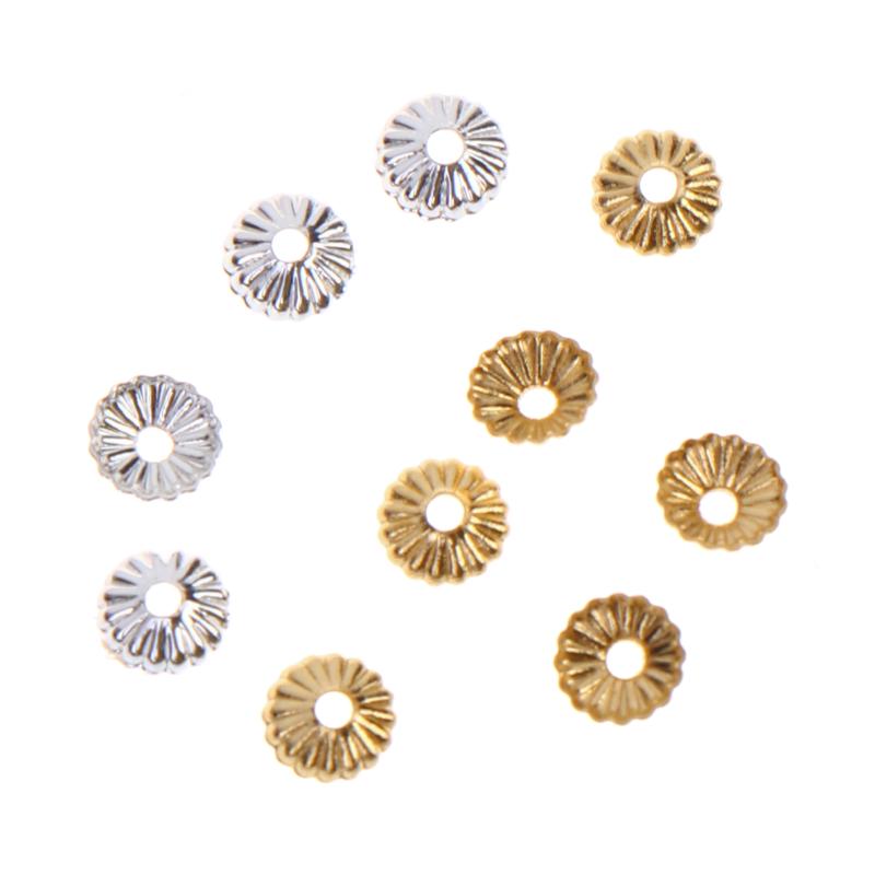 400Pcs 4Mm Flower Socket Bead Hat Accessories For Diy Bracelet Jewelry Findings Hollow Spacer Beads Handmade Material