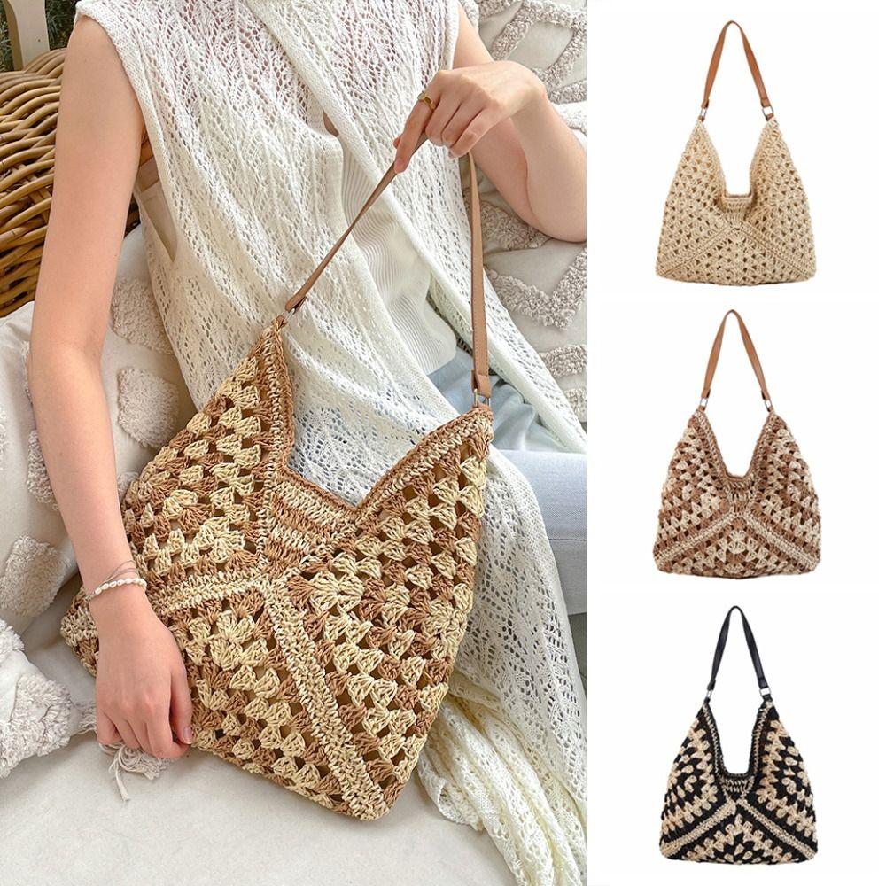 Summer Weave Shoulder Bag Beach Women's Handbags Trendy Straw Crochet Bag  Ladies/Girls