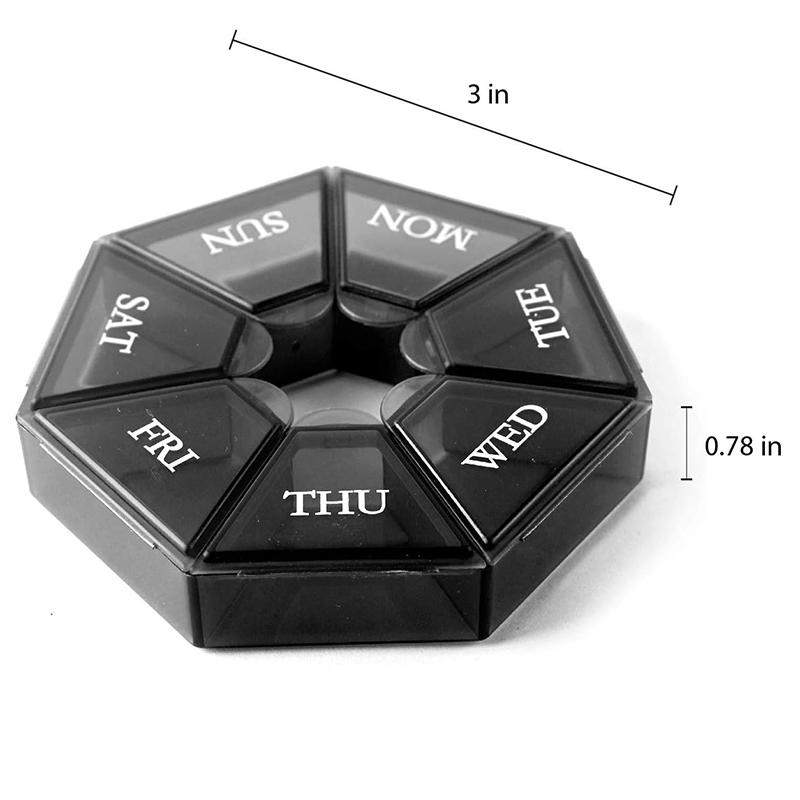 Wöchentlicher Pillen-Organizer, tragbarer Reise-Pillendosenspender, Medikamentenkoffer  (7 Tage) Neue Ausgabe für Vitamine/Fischöl/Pillen/Nahrungsergänzungsmittel