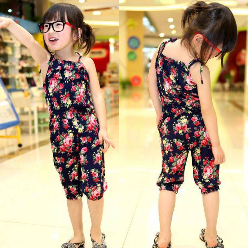 Kids Girls Sleeveless Floral One Piece Jumpsuit Rompers Overalls Shorts Outfits Kids Girls Sleeveless Floral One Piece Jumpsuit Rompers Overalls Shorts Outfits