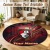 Round Rug Custom NameBournemouth Football Pattern Non Slip Carpet Home Floor Decor