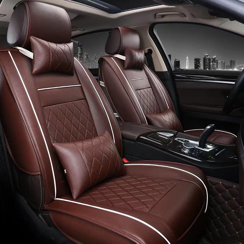 5D All-Season Full Leather Car Seat Cushion Cover for Sedans