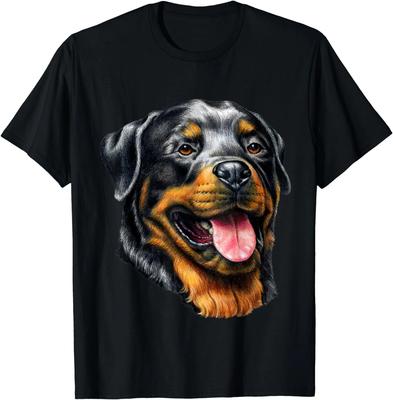 Face Portrait Watercolor Painting Rott Cool Dog Rottweiler Gifts Unisex T-Shirt