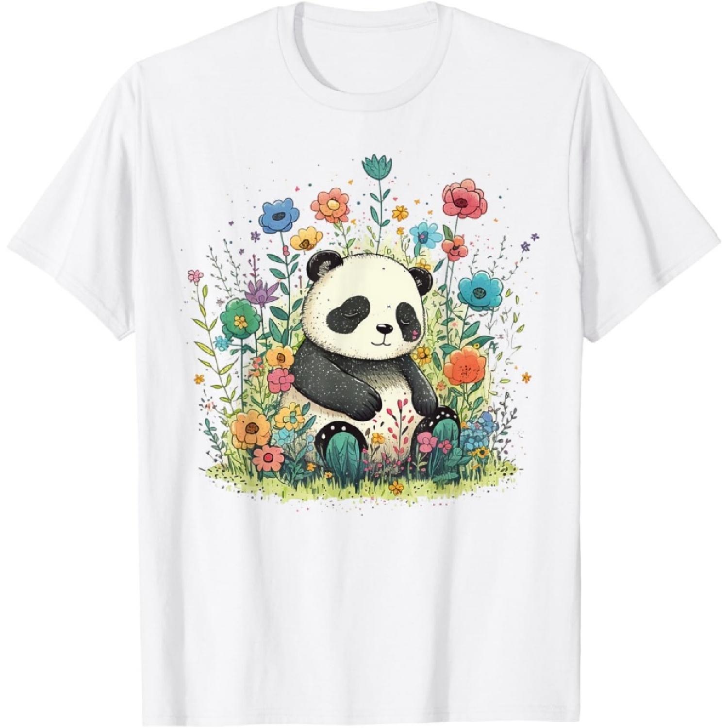 Cute Baby Panda on Panda Children and Panda Kids T-Shirt S