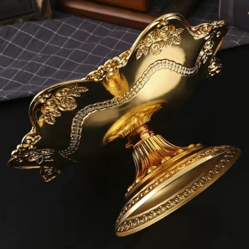 Bandeja Pequena de Metal para Frutas Bandeja Alta Doméstica para Sala de Estar Mesa de Café Homenagem a Buda Prato para Lanches Organizador de Cozinha