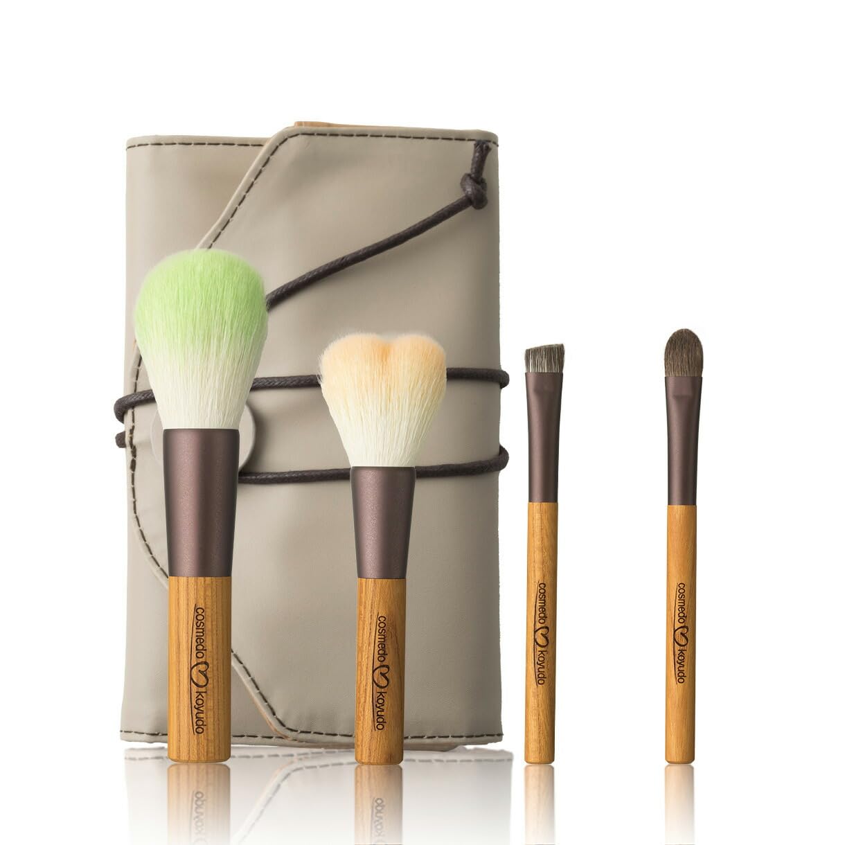 

x Kumano Brush Makeup Brush Set 4 Brush Case Natural Taste Series [Cosmedo Koyudo] + NG-G045CC