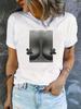 Sexy T-skjorter med kroppstrykk Basic Topp T-skjorte Harajuku-stil Høy kvalitet Sommer Dame Skjorte Korte Ermer Hals Mote Casual Klær