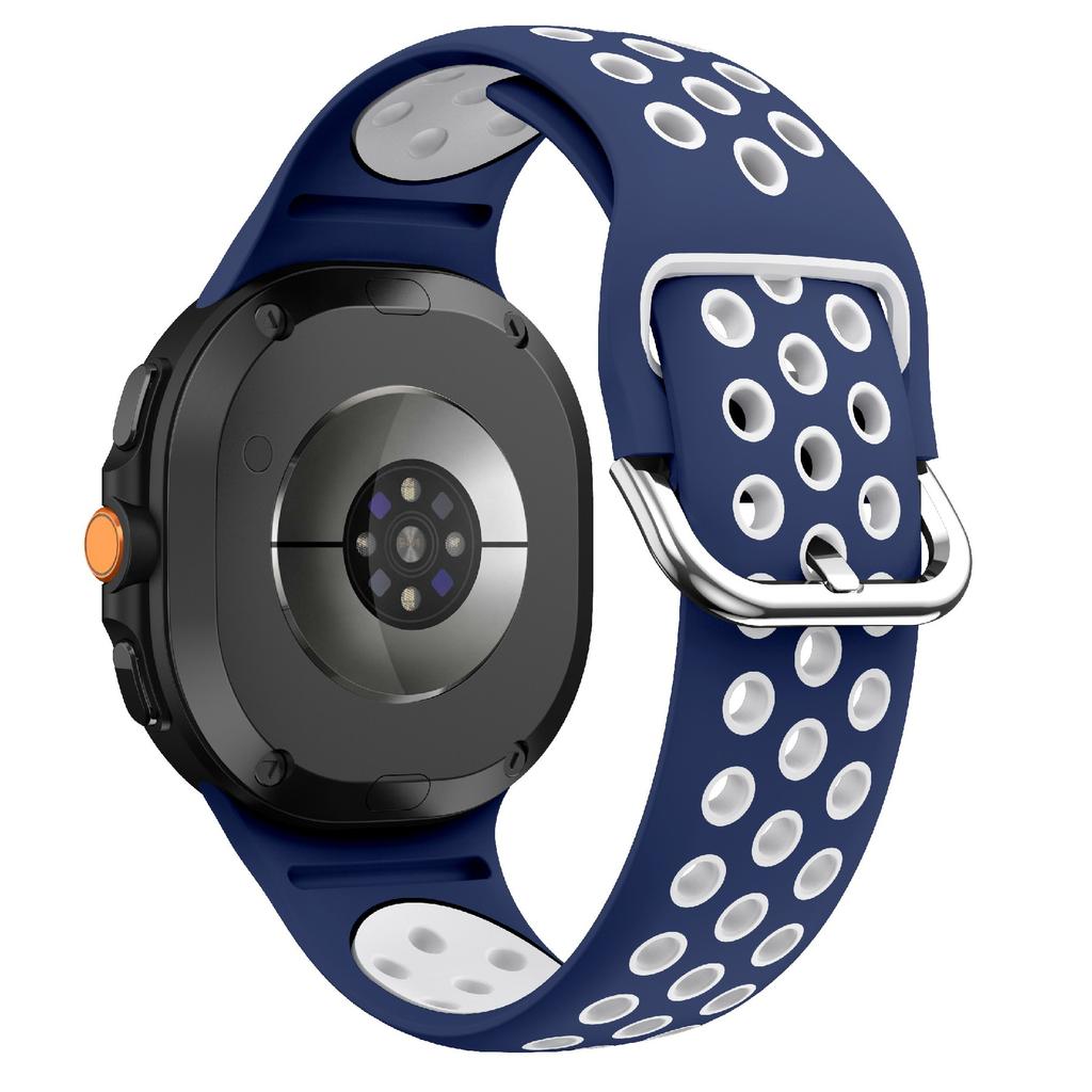 Multi-Hole Dual Color Silicone Strap for Samsung Galaxy Watch8 Classic 46mm/Watch8 40mm/44mm Breathable Watch Band