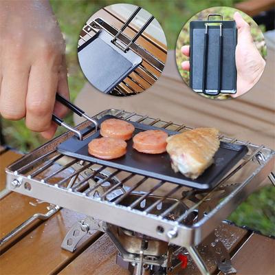 Kempingová mriežka Vonkajšia mini prenosná grilovacia doska Grilovanie Steak Cestovanie Turistika Pikniková panvica Kempingový riad Grilovanie Pomôcky na pečenie