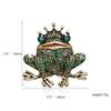 Lustige Süße Frösche mit Krone Broschen Für Frauen Männer Vintage Kreativ Grüner Emaille Strass Frosch Tier Schnalle Anstecknadeln Schmuck