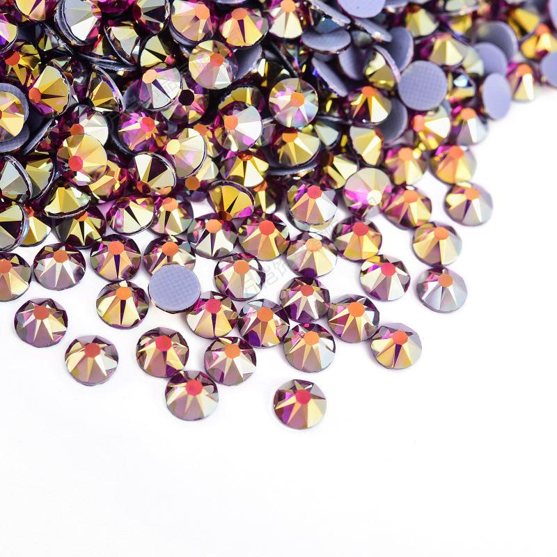 Eight Big And Eight Small Imitation Austrian Hot Diamond Ab Color, Glass Rhinestone Hot Melt Adhesive Bottom Hot Diamond Diy Clothing Accessories