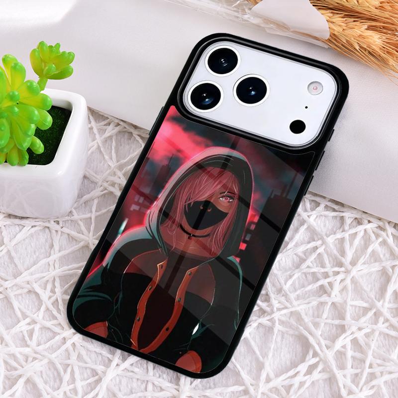Anime Girl Mask Phone Case for iPhone 17 Air 16 15 11 12 14 13 Pro Max Shockproof Cover